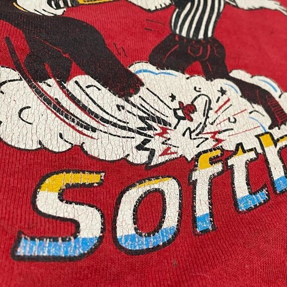 Vintage 1990s Water Tower Bar Red Softball Crewneck Sports Sweatshirt - Picture 4 of 9